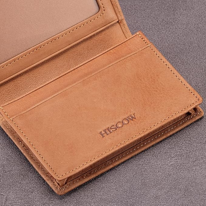 Leather Business Card Case Holder for Men & Women, Italian Calfskin