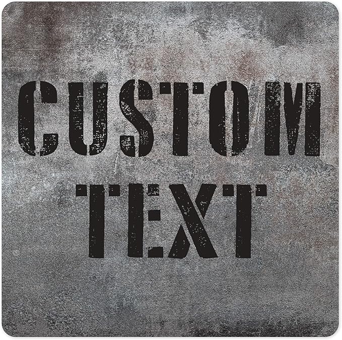 Custom Sign, Custom Street Sign, 11 Font Colors, 13 Font Styles, 4 Hole Options, 22 Sizes, 36x36 Inches, Rust Free DiBound, Fade Resistant, Made in USA by My Sign Center (Grunge Metal)