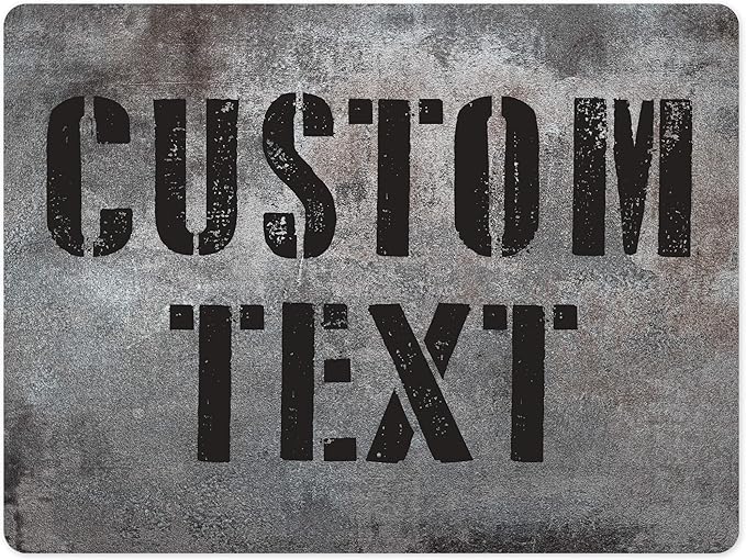 Custom Sign, Custom Street Sign, 11 Font Colors, 13 Font Styles, 4 Hole Options, 22 Sizes, 18x24 Inches, Rust Free DiBound, Fade Resistant, Made in USA by My Sign Center (Grunge Metal)