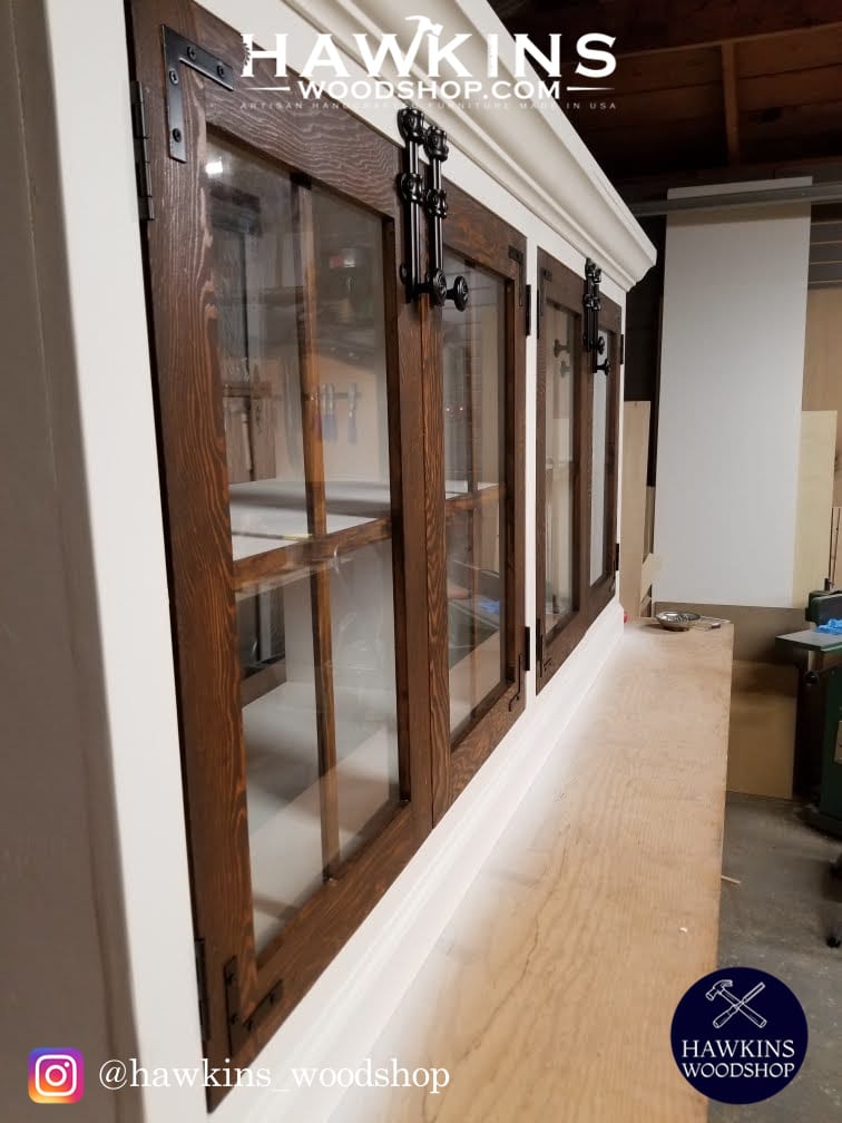 Made in USA, Made to Order, The Crown Console with Glass Panel Doors