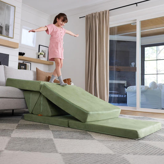 The Original Play Couch for Kids - Modular Foam Children'S Sofa for Playroom, Imagination, & Creative Open Ended Play - Washable & Convertible Playroom Furniture, Bamboo