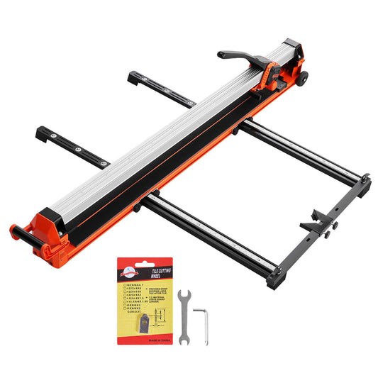 47.2-Inch Manual Tile Cutter, Upgraded Rail and Sliding Head, Precision Alignment Guide, Tungsten Carbide Cutting Wheel, Support Legs with Swivel Wheels, for DIY Pros, Ceramic, Floor, Wall Tiles
