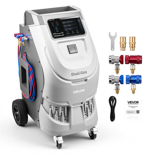Fully Automatic Refrigerant Recovery Machine for R134a & 1234fy, ≥98.5% Accuracy, 10-Inch Touch Screen, AC Recovery, Vacuum, and Recharging for Standard and High Voltage Automotive A/C Systems