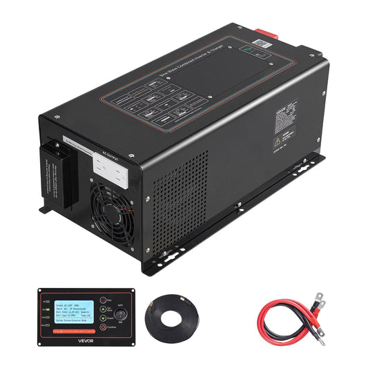 Pure Sine Wave Inverter Charger, 3000W, DC 12V to AC 120V Power Inverter with LCD Display, Remote Control, Low Frequency, for RV Camper Home, Compatible with 12V LiFePO4 and Lithium Batteries