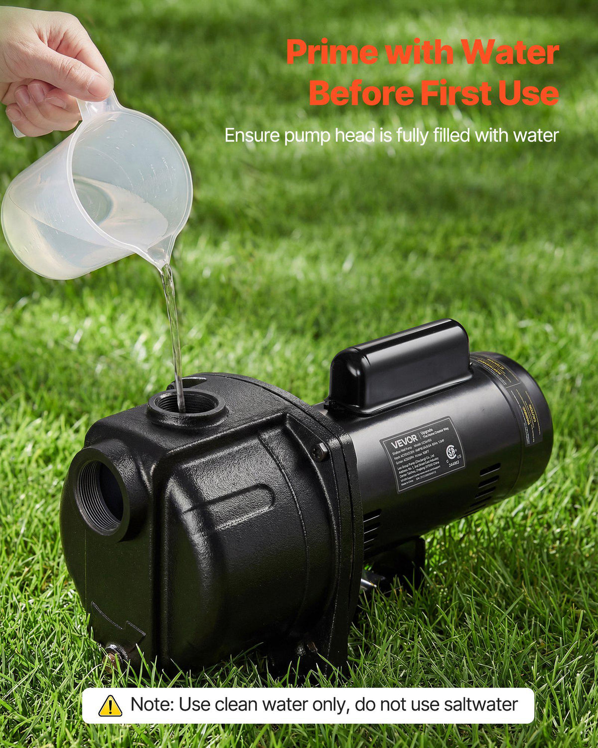 2 HP Shallow Well Jet Pump, 230 Volt, 5200 GPH Cast Iron Well Jet Pump, with 112 ft Max Head Lift, Check Valve, Thermal Protection, Automatic On/Off, for Garden Irrigation Lawn Sprinkler System